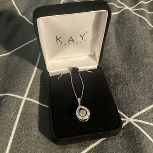 Silver and diamond necklace